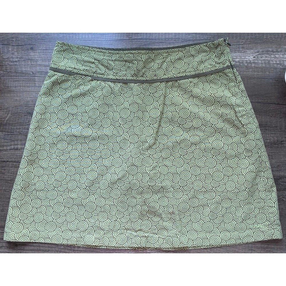 Kavu Skort Green Swirl Print Athletic Outdoor Hiking Size 4 *FLAWS*